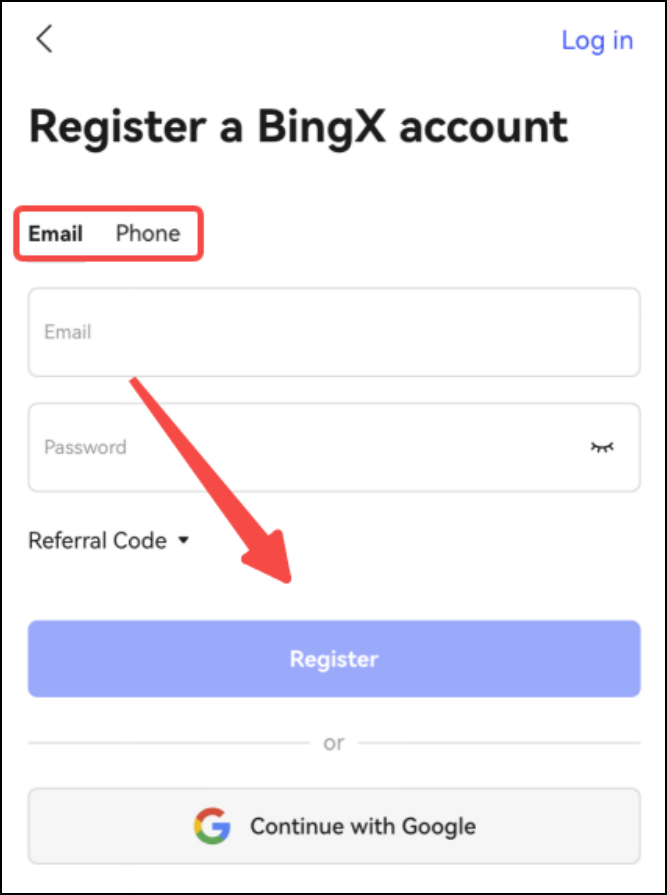 ثبت نام در صرافی ارز دیجیتال BingX