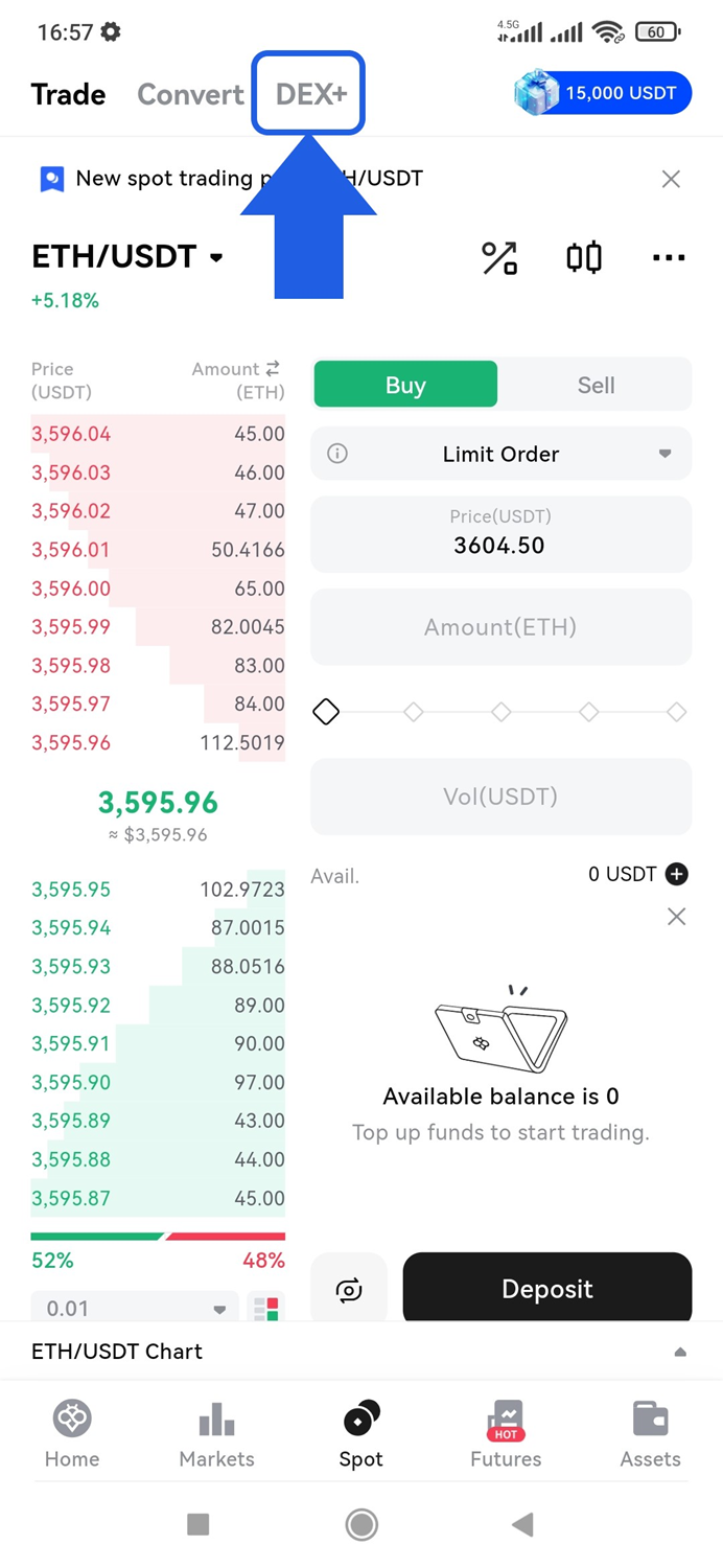 ترید DEX در صرافی توبیت